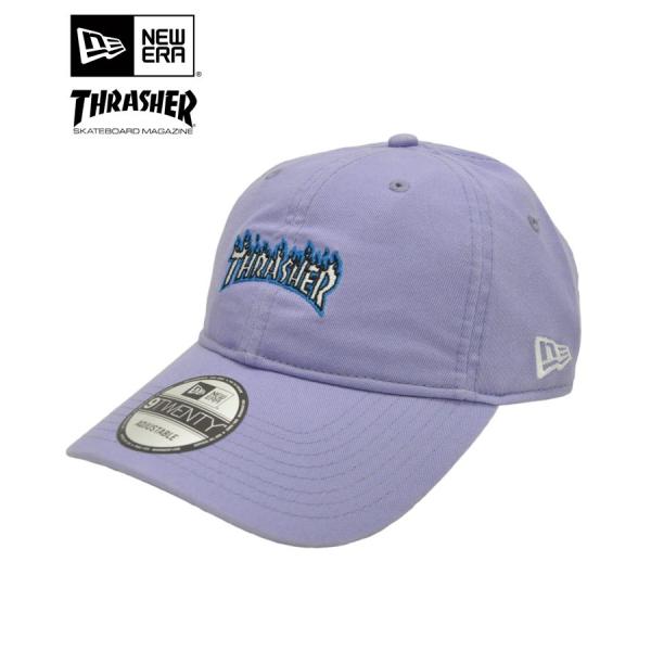 ニューエラ キャップ New Era 9twenty Thrasher ミニロゴ フェンスインナー ラベンダー メンズ 帽子 ロゴ 刺繍 コラボ