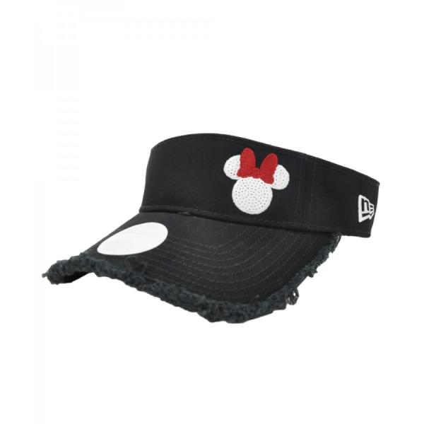 ニューエラ キャップ New Era ゴルフ Women S サンバイザー ミニーマウス スパンコール ブラック ホワイト お得クーポン発行中 送料無料 コラボ 帽子 ディズニー