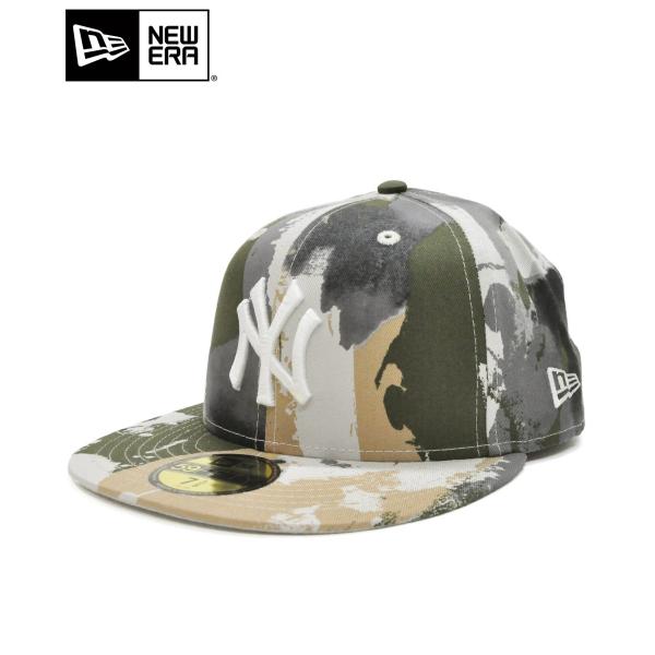 ニューエラ キャップ 59fifty ブラッシュペイント ニューヨーク ヤンキース グレーマルチ メンズ 帽子 ロゴ Ny Mlb New