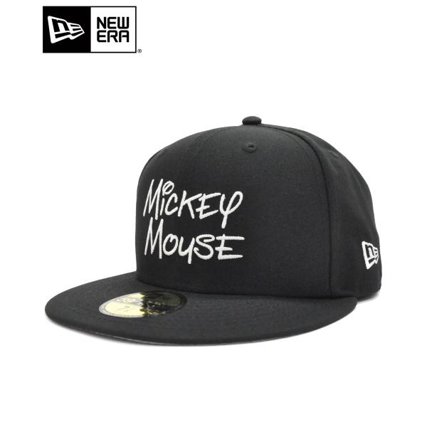 New Era ニューエラ キャップ 59fifty ディズニー ミッキーマウス サイン ブラック 帽子 刺繍 コラボ 卸売り メンズ ロゴ スノーホワイト 送料無料 Cap