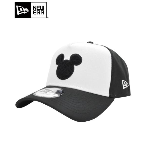 New Era ニューエラ キャップ 9forty A Frame ディズニー ミッキーマウス シルエット ホワイト ブラック メンズ