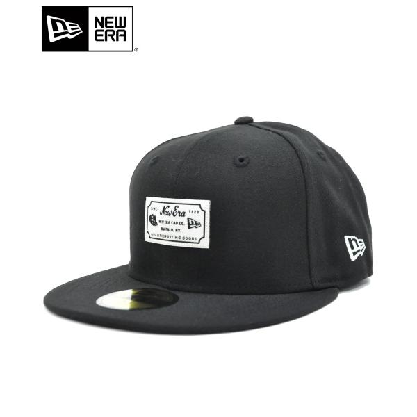 New Era ニューエラ キャップ 59fifty ウーブンパッチ ブラック メンズ 帽子 Cap タグ シンプル ワンポイント