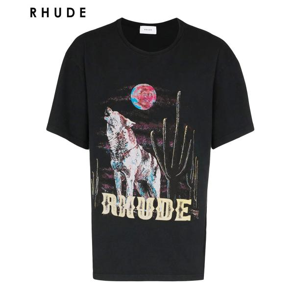 Rhude ルード Tシャツ Coyote Tee ブラック 半袖 送料無料 グラフィック 人気 おすすめ メンズ トップス クルーネック