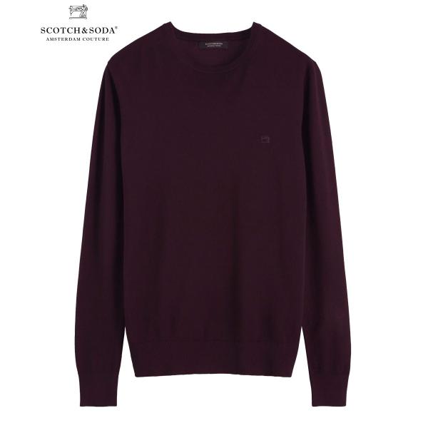 Scotchamp Soda スコッチamp ソーダ メンズ セーター Classic Crewneck Pull In 292 トップス クルーネック ニット パープル 送料無料 爆買い新作 Viscose Blend