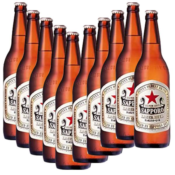 サッポロ ラガー 633ml 大瓶×10本セット [赤星 瓶ビール]