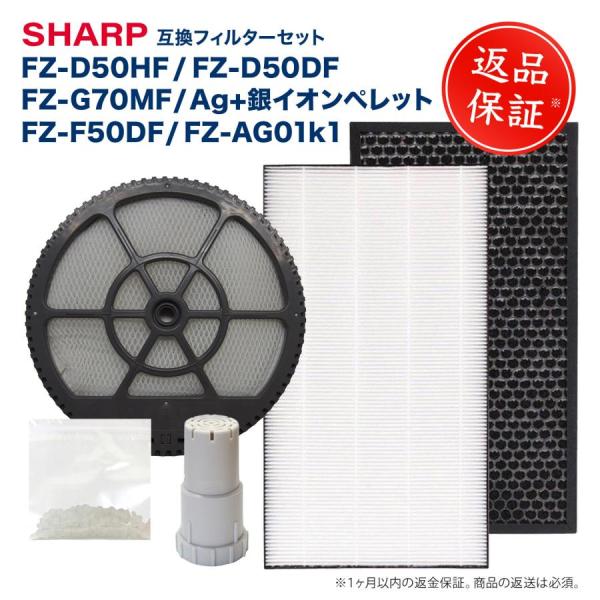 【商品内容】  1.集塵フィルター FZ-D50HF(FZD50HF)  2.脱臭フィルター FZ-D50DF(FZD50DF)・FZ-F50DF(FZF50DF)  3.枠付き加湿フィルター FZ-G70MF(FZG70MF)  4.イオ...