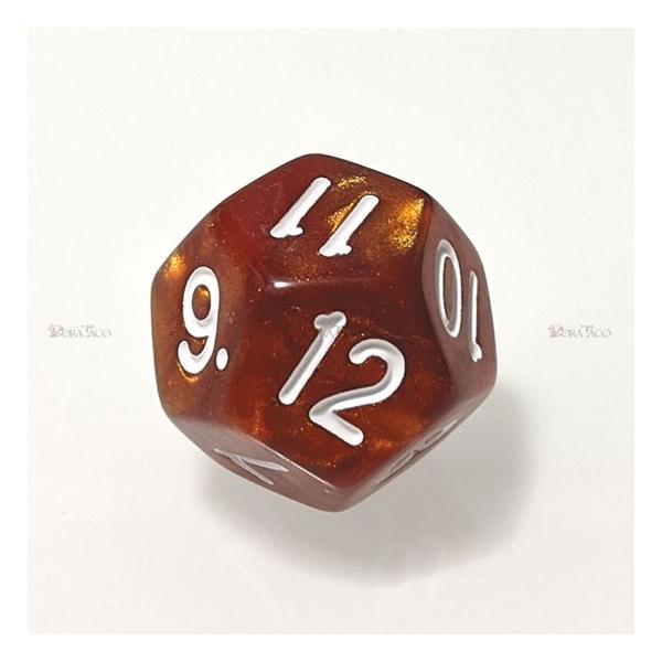 サイコロ ダイス／単品◇パール調【濃茶】12面サイコロ(ダイス