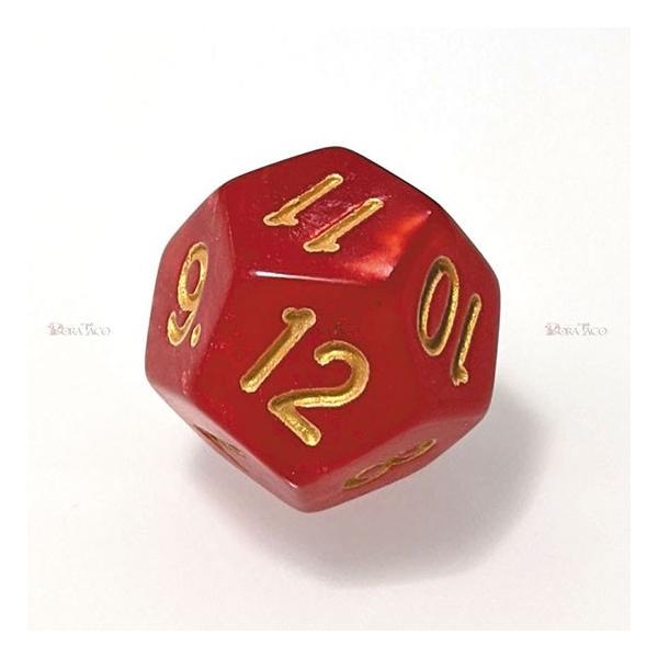 12面サイコロ サイコロ ダイス／単品◇パール調【赤/金】12面サイコロ(ダイス