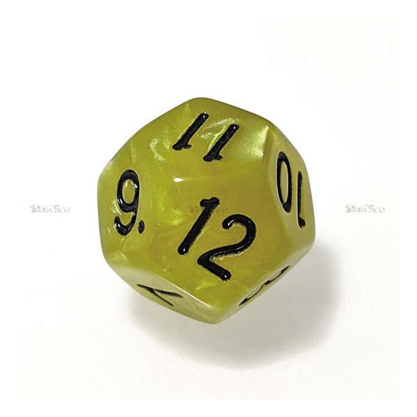 サイコロ ダイス／単品◇パール調【黄】12面サイコロ(ダイス