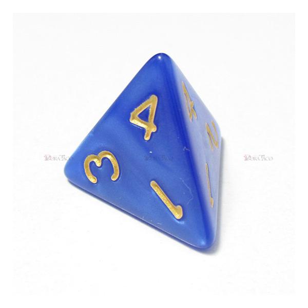 単品◇パール調【青/金】4面サイコロ(ダイス) : サイコロ専門店