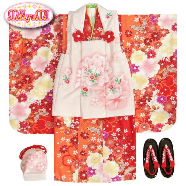 京美 七五三 着物 被布セット 3歳 女の子 マユミブランド 濃淡赤地色