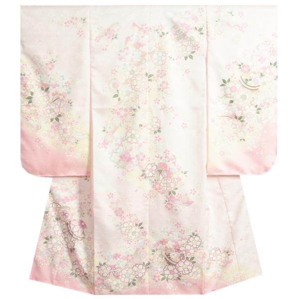 【反物】 中振袖用 壽光織 雪輪に花と吉祥紋様 金糸入り 着物の生地 絹 反物】 中振袖用 壽光織 雪輪に花と吉祥紋様 金糸入り 着物の生地 絹