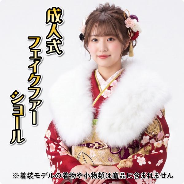 振袖 ショール フェイクファー フォックス 白色 収納箱付き 振袖 成人式 卒業式 結婚式