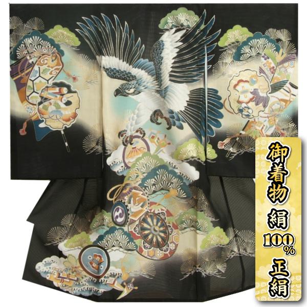 お宮参り 着物 夏用 男の子 正絹 黒色 鷹 御所車 小槌 絽生地 Ku N 04 お宮参り着物と和装小物の店 京美 通販 Yahoo ショッピング