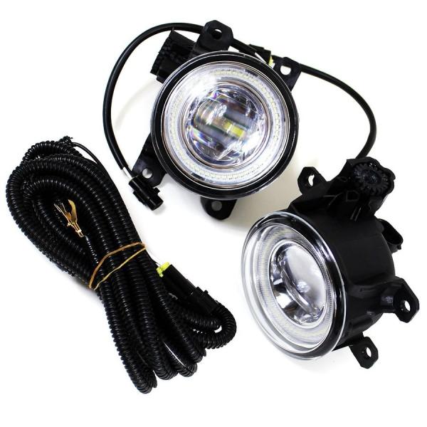 ダイハツ LED フォグランプ 車検対応 汎用 フォグライト イカリング デイライト キット ホワイト LED化