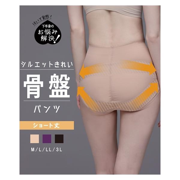 補正下着 M L LL 3L 大きいサイズ ニッセン お悩み解決 骨盤パンツ ショート丈 ガードル (ルシアン) 女性 下着 レ