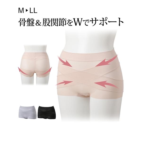 補正下着 M L LL 大きいサイズ ニッセン 骨盤 股関節 サポート ショートガードル 女性 下着 レディース 下着 補正 お腹 お尻 ぽっこりお腹