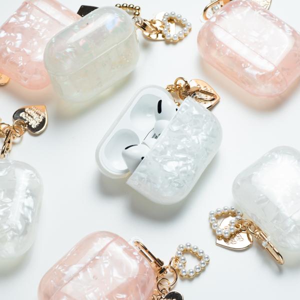 AirPodsケース 【選べるチャーム】 第3世代 第2世代 第1世代 キラキラ 韓国 かわいい Apple Air Pods ハート パール 真珠風 保護
