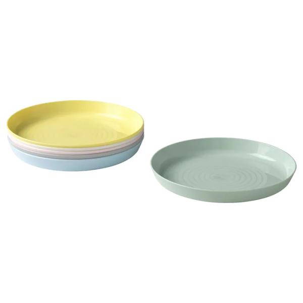 IKEA イケア KALAS カラース 浅い お皿 プレート ミックスカラー カトラリー プラスチック 割れない 安全 安心 子供 赤ちゃん 小さい子 離乳食