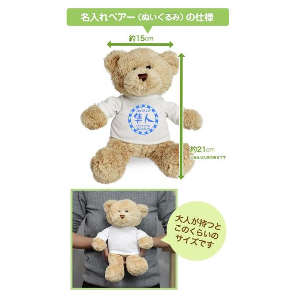 出産祝 名入れ くま ぬいぐるみ Tシャツ クマ 新発売 体重 名前入り 生年月日 身長 誕生祝 03