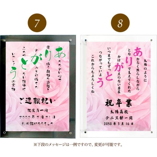 ありがとう ポエム バラ Type1 詩 名入れ クリアフレーム 縦 額 デザイン 家族 還暦 結婚祝い 米寿 出産祝い お祝い 注文後の変更キャンセル返品 額縁 プレゼント