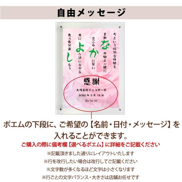 なかよし ポエム 特価 バラ Type1 詩 名入れ クリアフレーム 縦 額 プレゼント 額縁 米寿 家族 出産祝い 結婚祝い お祝い 還暦 デザイン