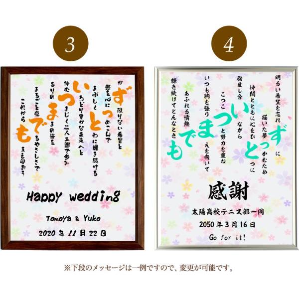ずっといつまでも ポエム カラフルミニフラワー 詩 名入れ エアリィ 軽量フレーム 百貨店 縦 結婚祝い 還暦 家族 額 デザイン プレゼント お祝い 額縁 出産祝い