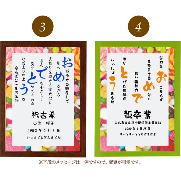 おめでとう ポエム スウィーツ 詩 名入れ ケイティ 縦 額 家族 デザイン 米寿 高級 出産祝い 額縁 お祝い プレゼント 還暦 結婚祝い