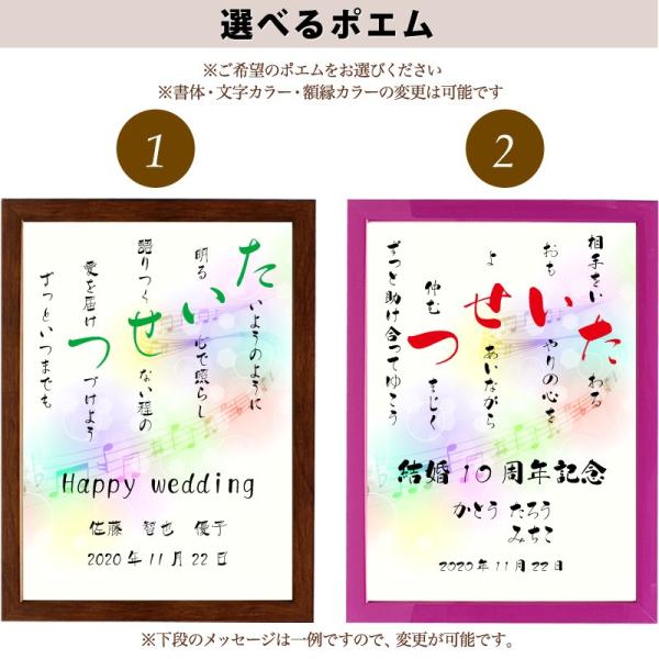 たいせつ ポエム 音符 Type1 詩 品質検査済 名入れ ケイティ 縦 額 額縁 還暦 結婚祝い プレゼント お祝い 家族 出産祝い デザイン 米寿