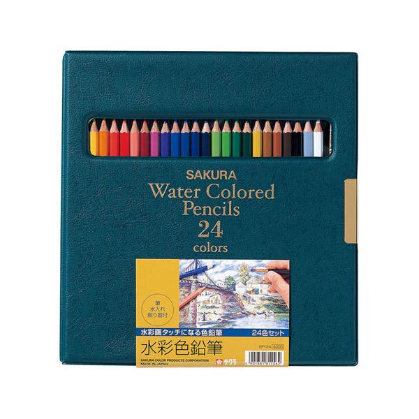 サクラクレパス 水彩色鉛筆24色 24色セット : どっとカエールプラス