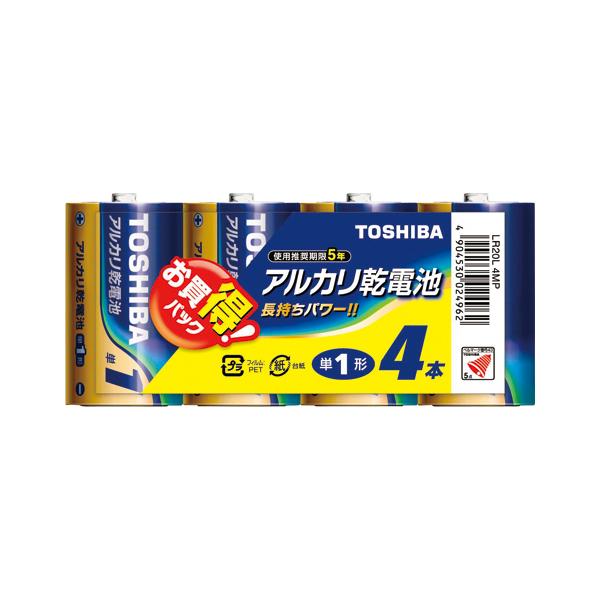 ●東芝　東芝アルカリ乾電池 単一 4本パック