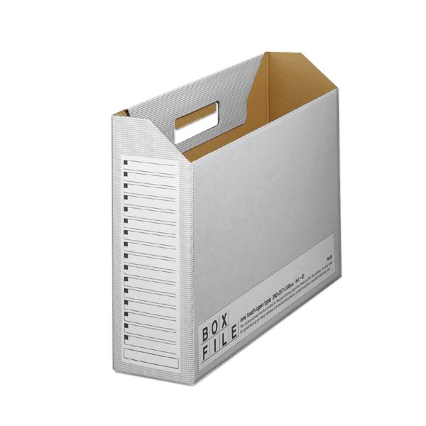 他サイト： プラス　ボックスファイル・エコノミータイプ　〈再生紙段ボール製〉　１０冊パック（ダークグレー）の商品画像