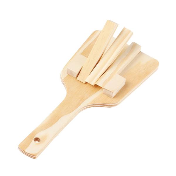 ●品番:019225●入数:１個●表裏に3連のバチが付いており、迫力ある本格的な音色が魅力の鳴子です。●ネジ止め加工で頑丈に仕上げられているため、長く安心して使えます。●軽量で手にフィットする持ちやすい厚みで、使いやすさも抜群。●無着色なの...