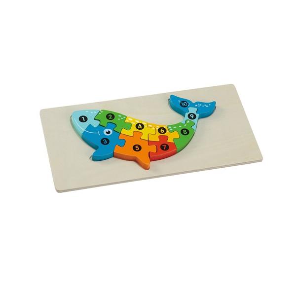 アーテック　木製すうじパズル くじら