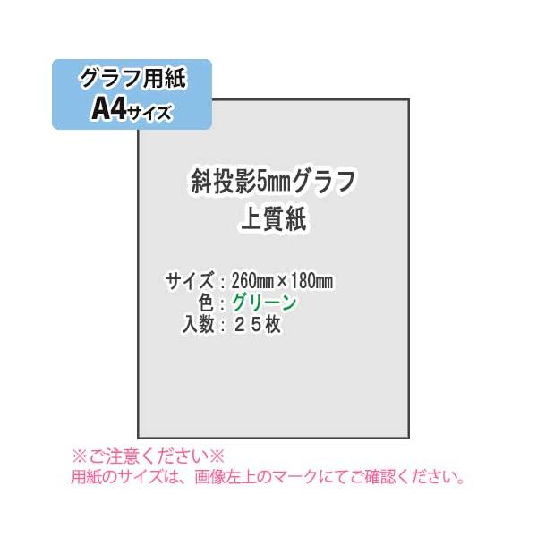 ＳＡＫＡＥ ＴＰ　斜投影5mmグラフ 上質紙81.4g/m2 A4 25枚（グリーン）