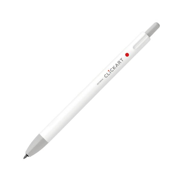 ゼブラ　クリッカート PL（やさしくペールな色合い） カラーペン ノック式 キャップなし イラスト　細字(0.6mm)（ライトグレー）