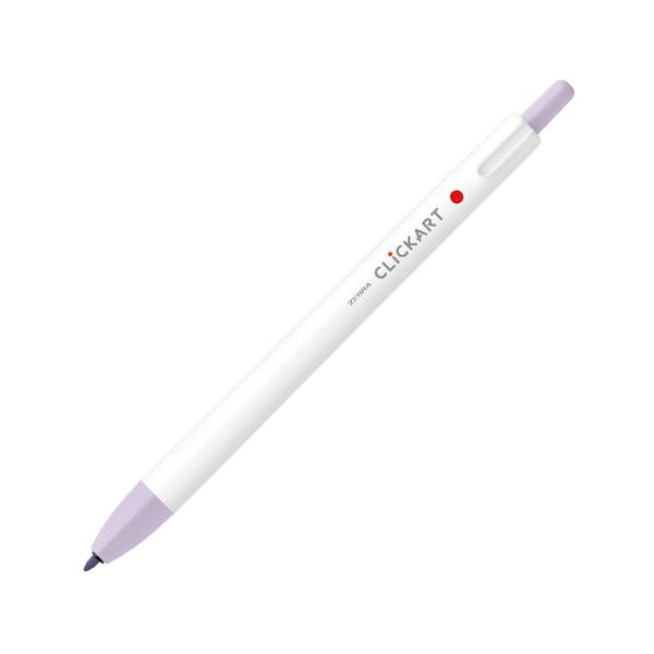 ゼブラ　クリッカート PL（やさしくペールな色合い） カラーペン ノック式 キャップなし イラスト　細字(0.6mm)（ライラック）