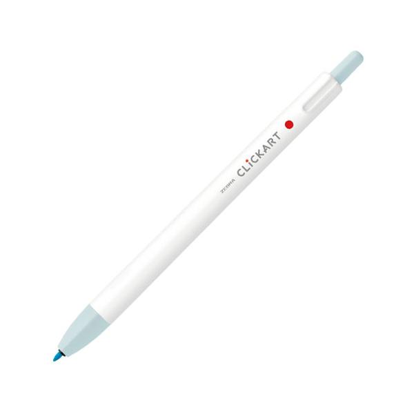 ゼブラ　クリッカート PL（やさしくペールな色合い） カラーペン ノック式 キャップなし イラスト　細字(0.6mm)（パウダーブルー）