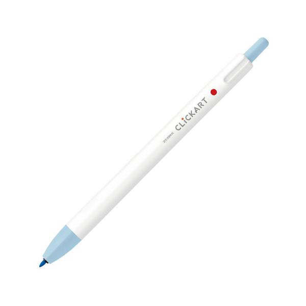 ゼブラ　クリッカート PL（やさしくペールな色合い） カラーペン ノック式 キャップなし イラスト　細字(0.6mm)（ソーダブルー）