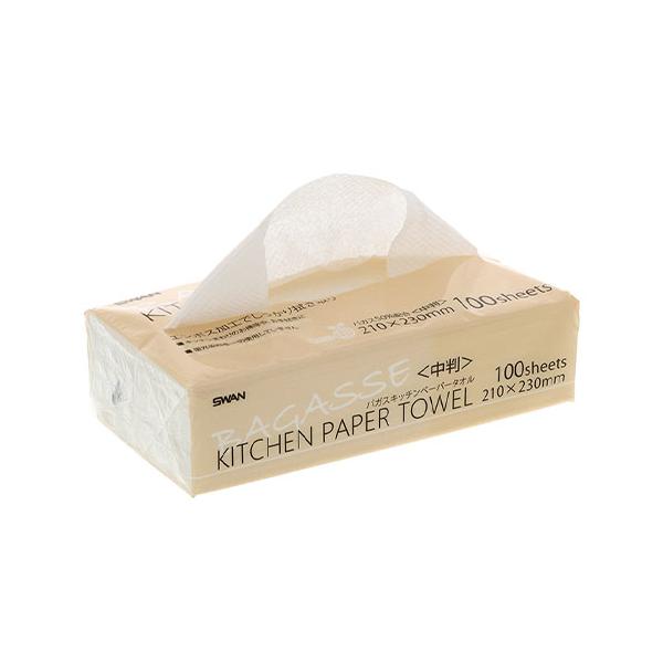 ●品番:4722008●入数:１００枚●バガスを約５０％使用した環境にやさしいキッチンペーパータオル。●エンボス加工入り、使い勝手のよい中判サイズです。●食品衛生基準を満たしているので、野菜の水気取りなどにもお使いいただけます。