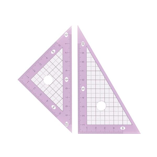 ●品番:MT-4CA●入数:１セット●マカロンカラーの三角定規セット。●端から測れるゼロスタート目盛。●メモリの長さが５ｍｍごとに分かれているので、読み取りやすくなっています。●平行線や垂直線が引きやすい方眼メモリつき。●丈夫なアクリル樹脂...