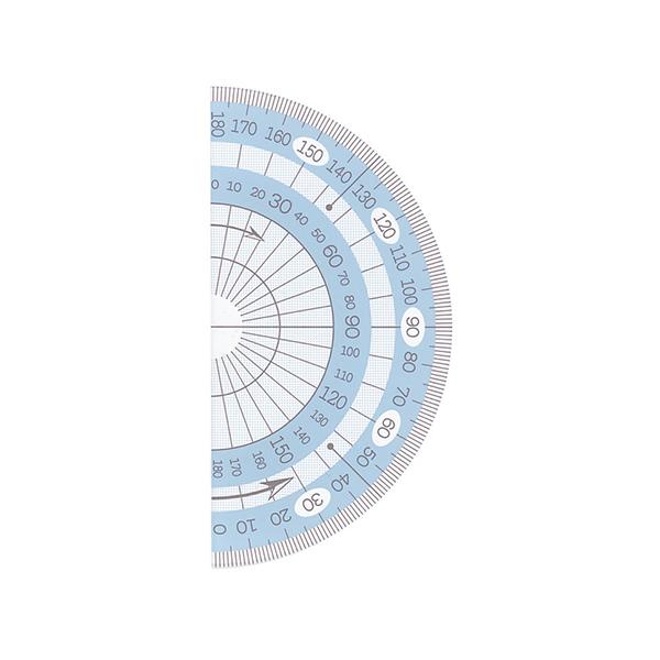 ●品番:MP-9MI●入数:１枚●マカロンカラーの分度器。●０°が左右にあるので、どちらからでも測れます。●３０°ごとに色分けされているので読み取りやすくなっています。
