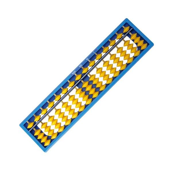 ●品番:US-15●入数:１セット●現行の教科書に掲載されている１５桁そろばん。●玉が大きく初心者でもはじきやすい。●見やすい黄色玉、新鮮なイメージの青色の枠を採用。●位取りシール付きで理解しやすい。