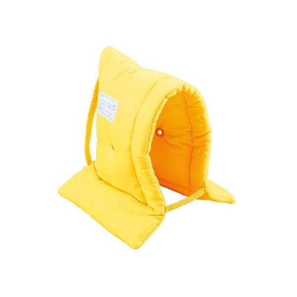 ●品番:143532●入数:１個●中綿たっぷり！カラー防災ずきん●生地・中綿は燃えにくい素材を使用！●ゴムバンドは取り外し簡単●便利な名札付き