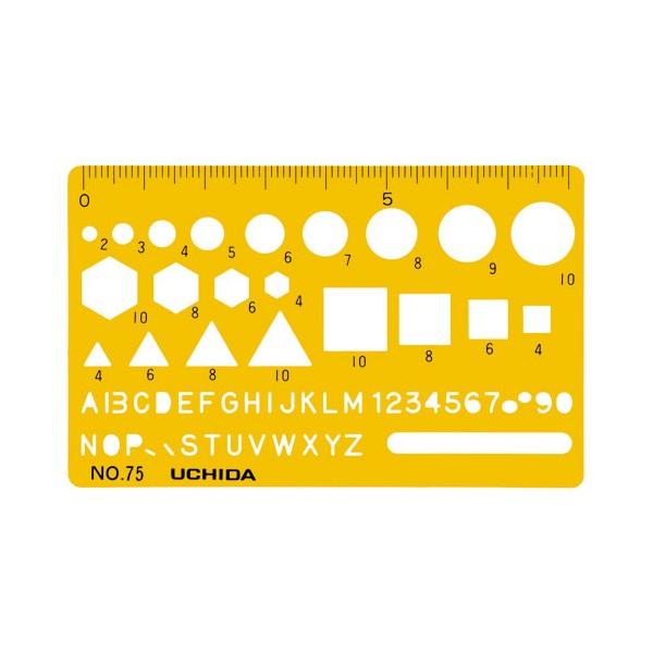 ウチダ　テンプレート No75　カードサイズ定規　NO.75