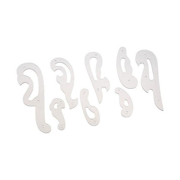 ウチダ 雲形定規 9〜24cm 25枚組 9〜24cm、アクリル製 : どっと