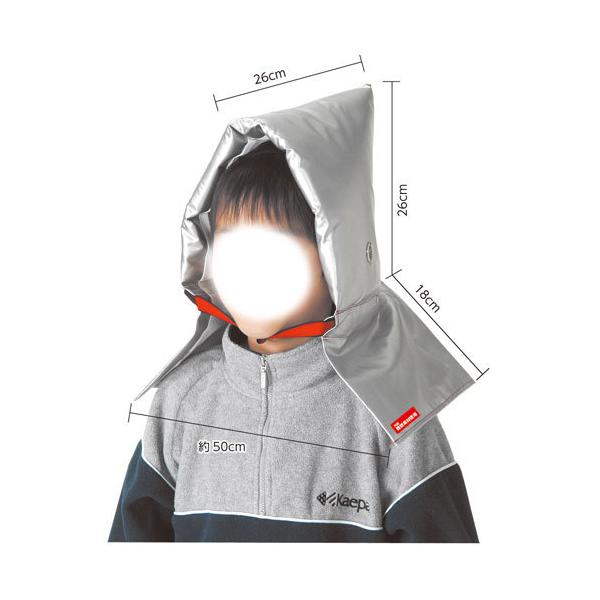 ●品番:003980●入数:１枚●炎や衝撃から頭をしっかりガード！●難燃素材使用　避難時の危険から身を守る！●名前・血液型・連絡先が記入できる　耳穴付で、避難誘導の声などよく聞こえる。●特長１　耐熱・耐火アルミ素材使用。●　特長２　耳穴付き...