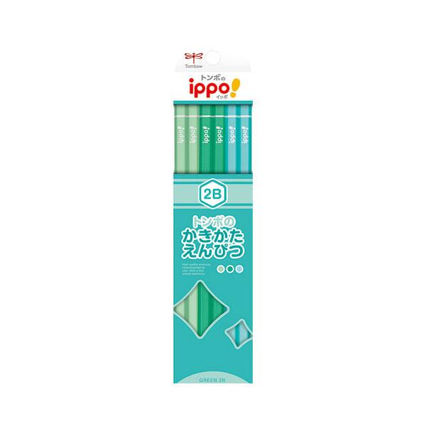 名入れ無料 トンボ鉛筆 ｉｐｐｏ！イッポ　かきかたえんぴつ　2Ｂ　プレーングリーン 　KB-KPN04-2B ［ポイント１０倍］ 初夏 爽やか鉛筆