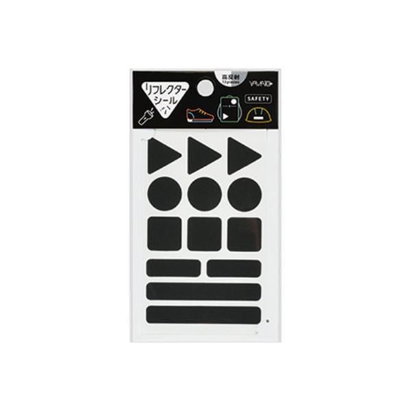 ●品番:REF-BLK●入数:１枚●あらゆる環境下で輝く高度な反射性能を備えたシール。●車のライトや懐中電灯等の光を受けると、光源に向かってそのまま反射するので、遠くからでも自分の存在を知らせることができる。●レイングッズ・自転車・バイク・...