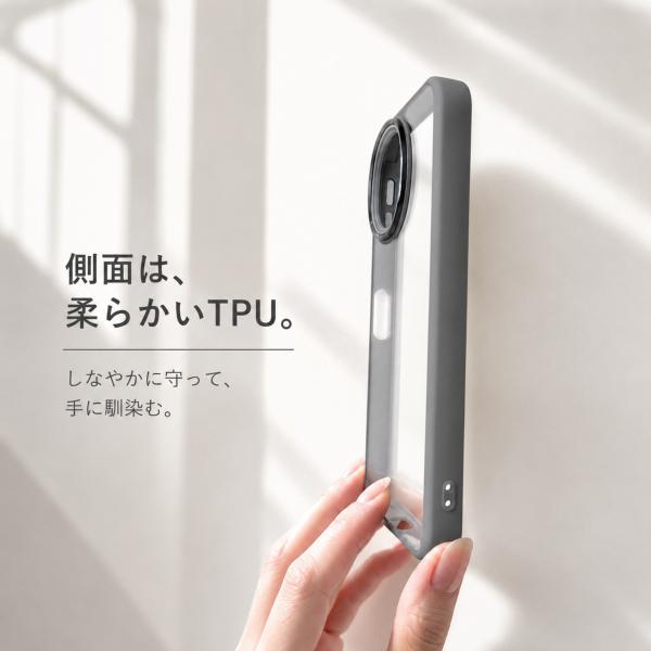 AQUOS sense10 �P�[�X AQUOS sense9 �P�[�X �N���A PC TPU �n�C�u���b�h ���� �J�����ی� �X�e�b�J�[�Ή� ���^ �y�� �V���v�� �A�N�I�X �Z���X10 �Z���X9 �J�o�[ ���i�摜2